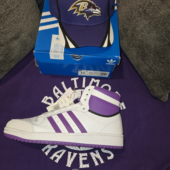 SOLD!! Mens Adidas Top Ten White/Active Purple Size 13 - Picture 10 of 10
